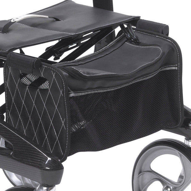 Nitro Elite Cf Carbon Fiber Rollator Rolling Walker, Black - BeHope
