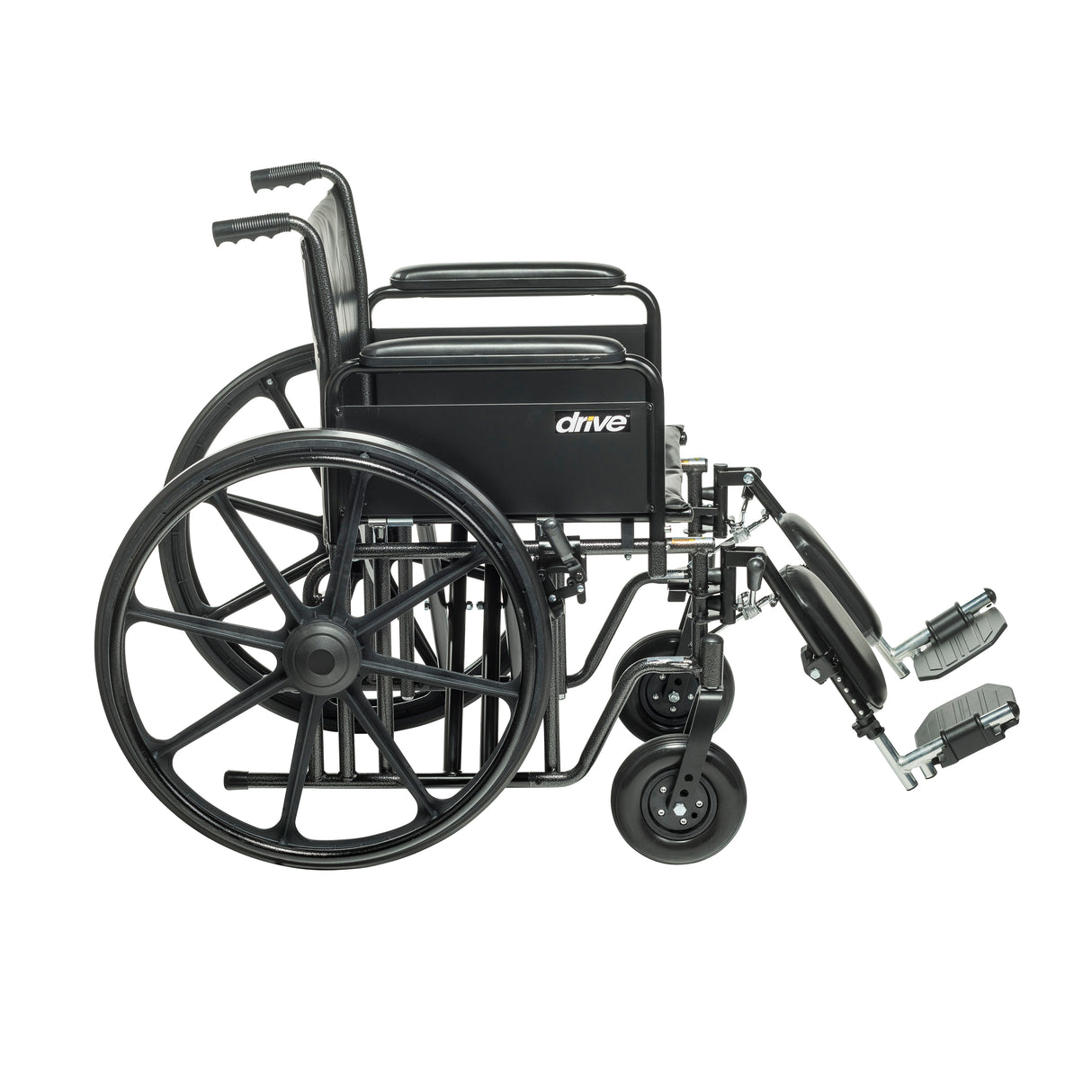 Sentra EC Heavy Duty Wheelchair, Detachable Full Arms, Elevating Leg Rests, 20" Seat - BeHope