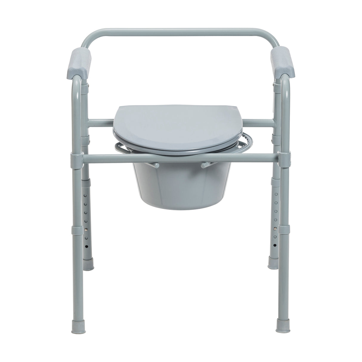 Commode de chevet pliante en acier avec siège profond, gris