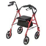 Four Wheel Rollator Rolling Walker with Fold Up Removable Back Support