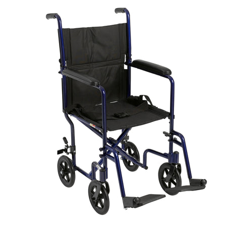 Silla de ruedas ligera para transporte, asiento de 19", color rojo