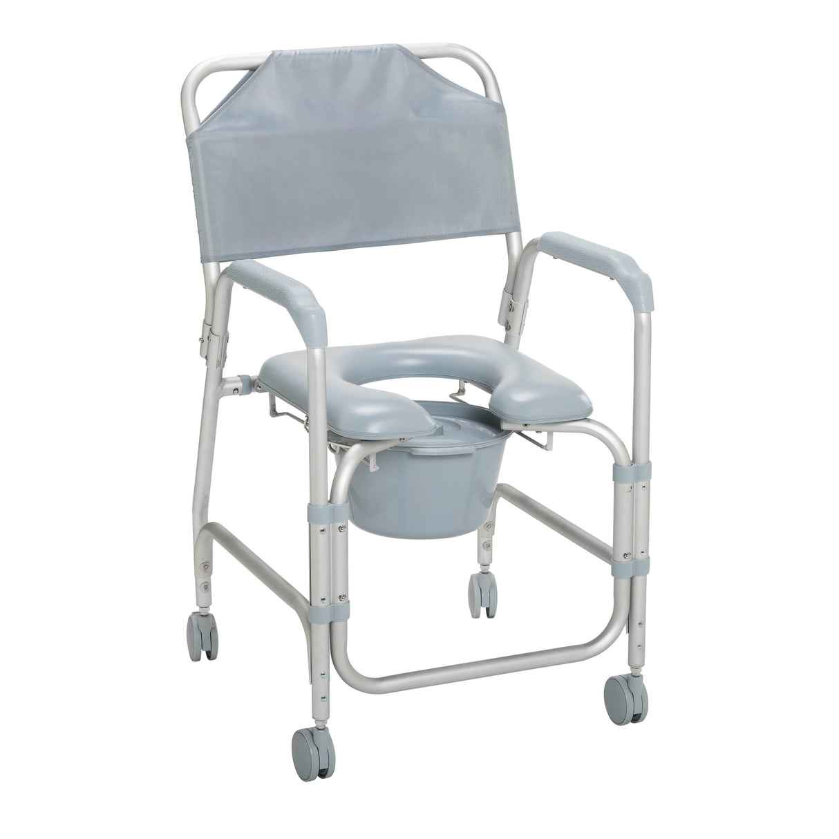 Silla de ducha portátil ligera con ruedas y asiento de inodoro