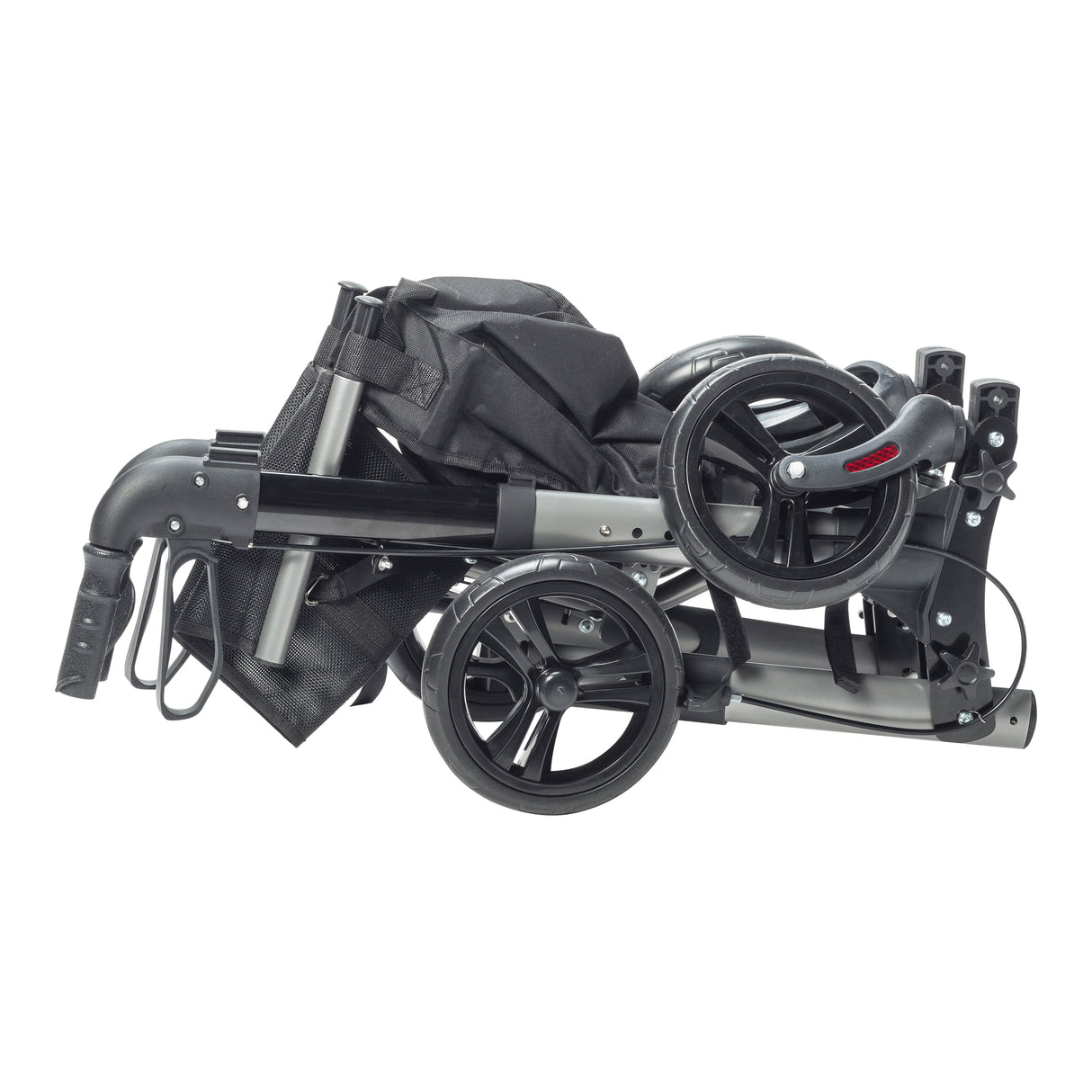 Compact Folding Rollator Rolling Walker, Grey/Black - BeHope