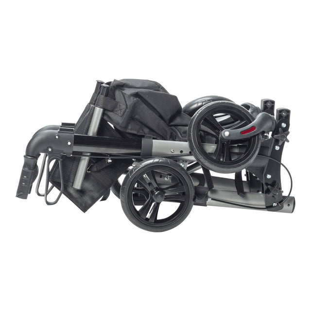 Compact Folding Rollator Rolling Walker, Grey/black - BeHope
