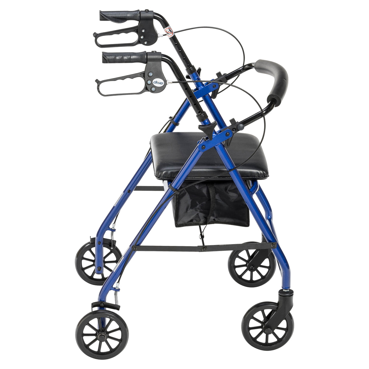 Rollator Rolling Walker with 6" Wheels, Fold Up Removable Back Support and Padded Seat