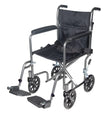 Lightweight Steel Transport Wheelchair, Fixed Full Arms, 17" Seat - BeHope