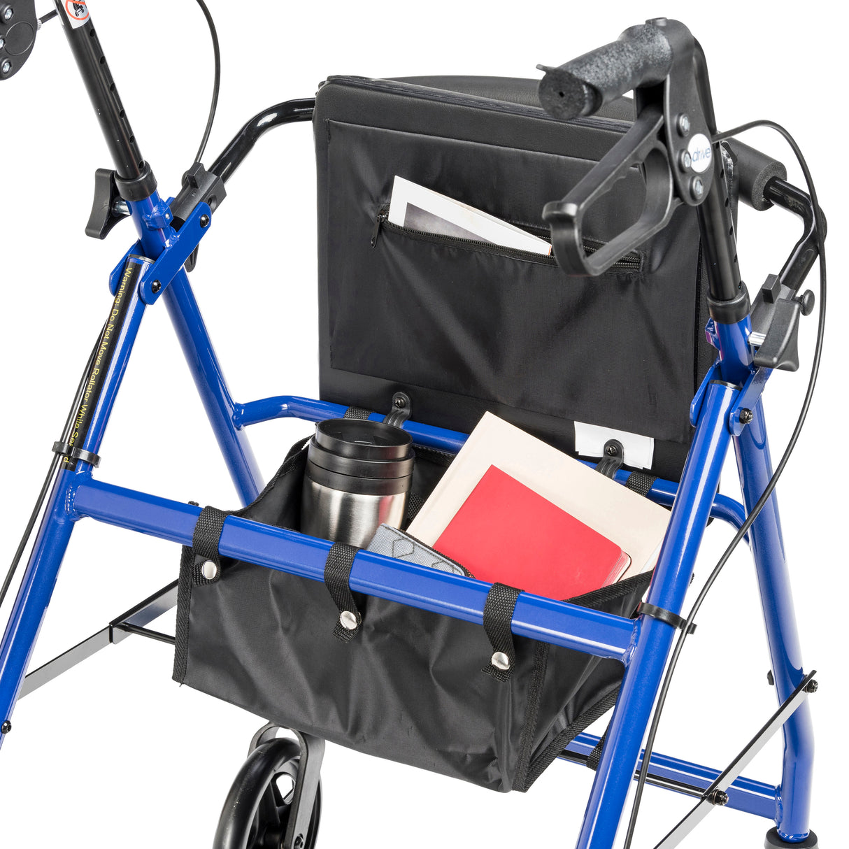 Rollator Rolling Walker with 6" Wheels, Fold Up Removable Back Support and Padded Seat