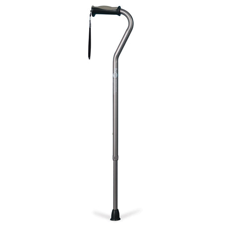 Adjustable Offset Handle Cane with Reflective Strap