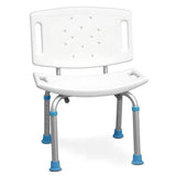 Adjustable Bath And Shower Chair With Non-slip Seat And Backrest, White - BeHope