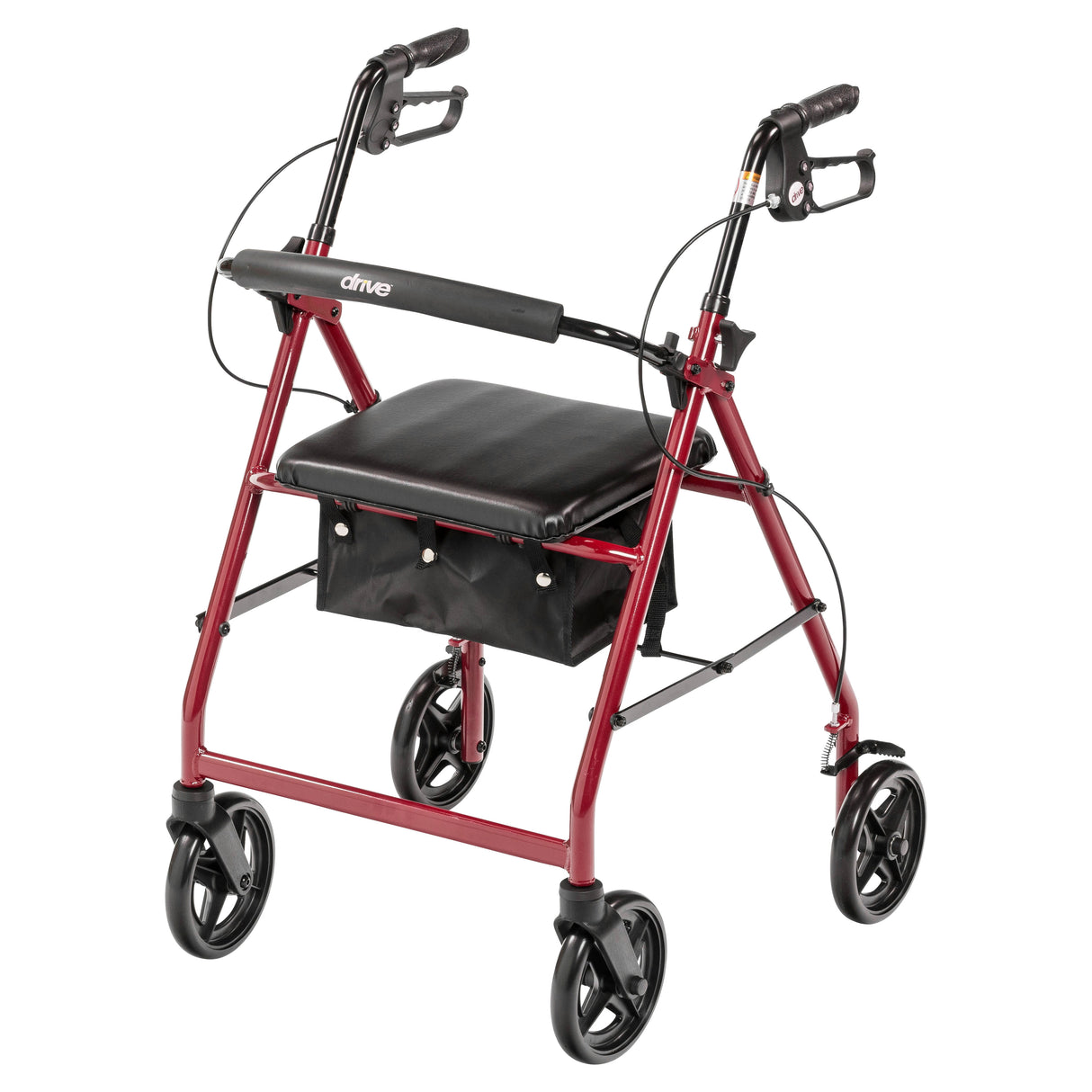 Aluminum Rollator Rolling Walker with Fold Up and Removable Back Support and Padded Seat - BeHope