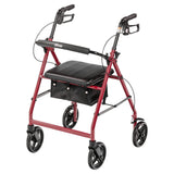 Aluminum Rollator Rolling Walker with Fold Up and Removable Back Support and Padded Seat - BeHope