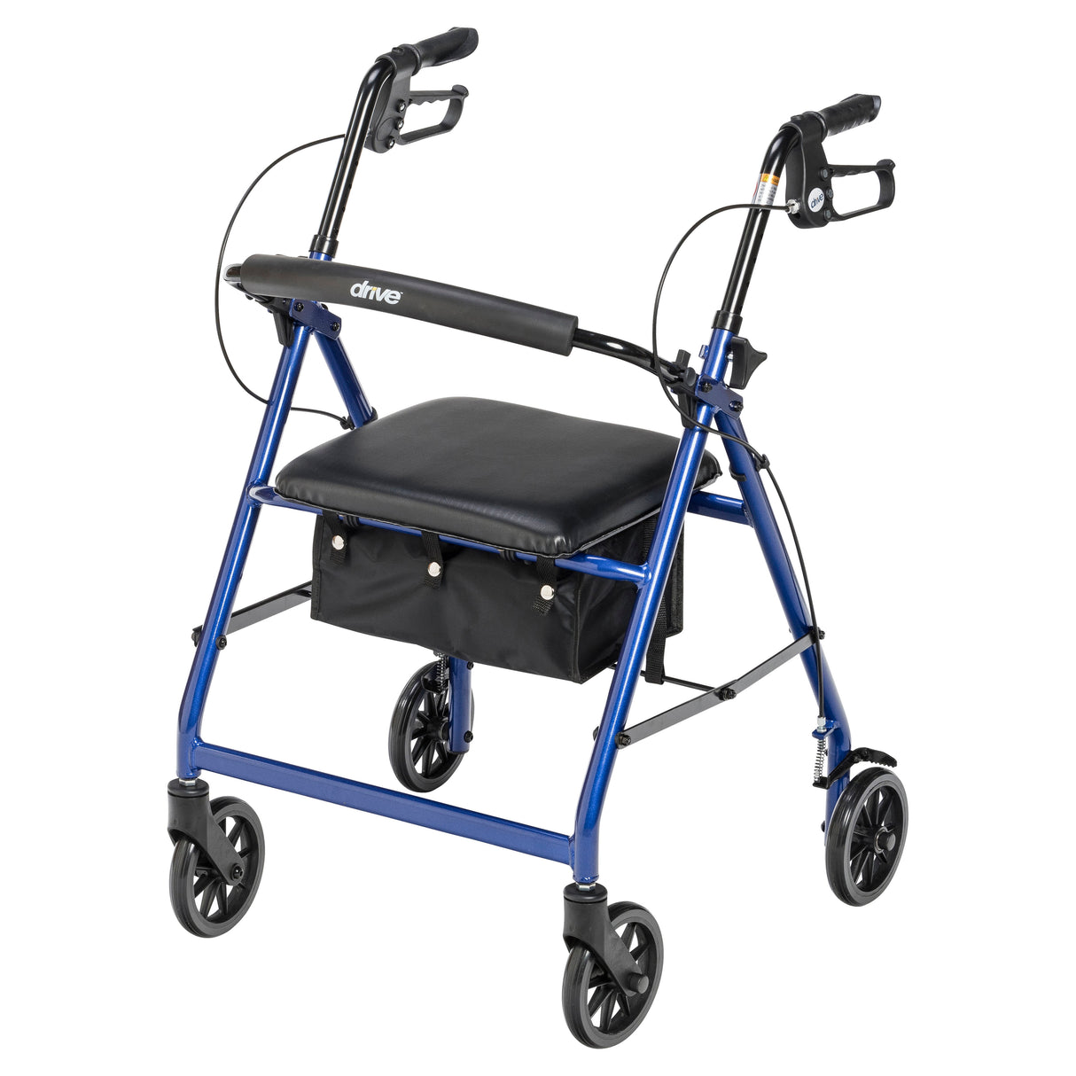 Rollator Rolling Walker with 6" Wheels, Fold Up Removable Back Support and Padded Seat