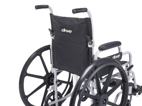 Poly Fly Light Weight Transport Chair Wheelchair with Swing away Footrests, 18" Seat - BeHope