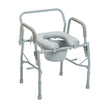 Steel Drop Arm Bedside Commode with Padded Seat and Arms - BeHope
