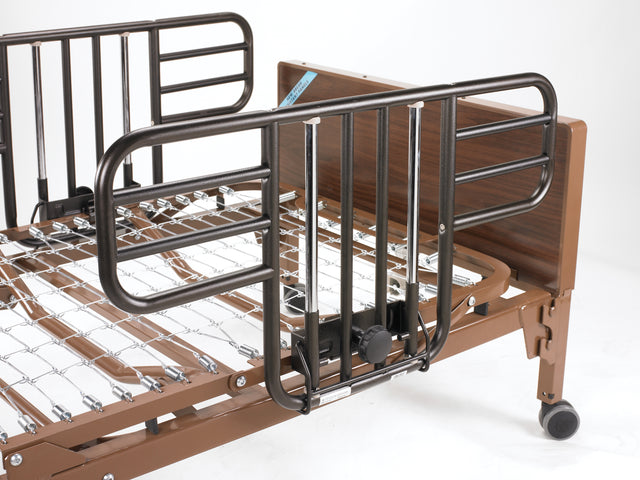 No Gap Half Length Side Bed Rails With Brown Vein Finish - BeHope