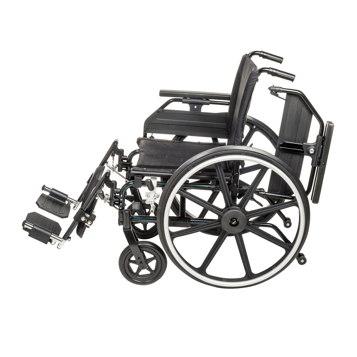 Silla de ruedas Viper Plus GT con apoyabrazos universales, reposapiernas elevables, asiento de 16"