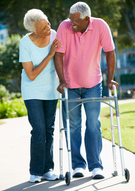 PreserveTech Deluxe Two Button Folding Walker with 5" Wheels - BeHope