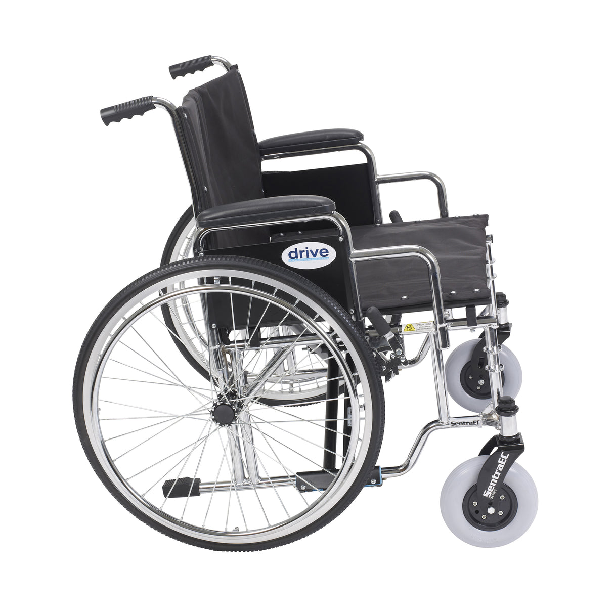 Sentra EC Heavy Duty Extra Wide Wheelchair, Detachable Desk Arms, 26" Seat - BeHope