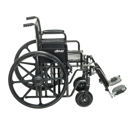 Sentra EC Heavy Duty Wheelchair, Detachable Desk Arms, Elevating Leg Rests, 20" Seat - BeHope