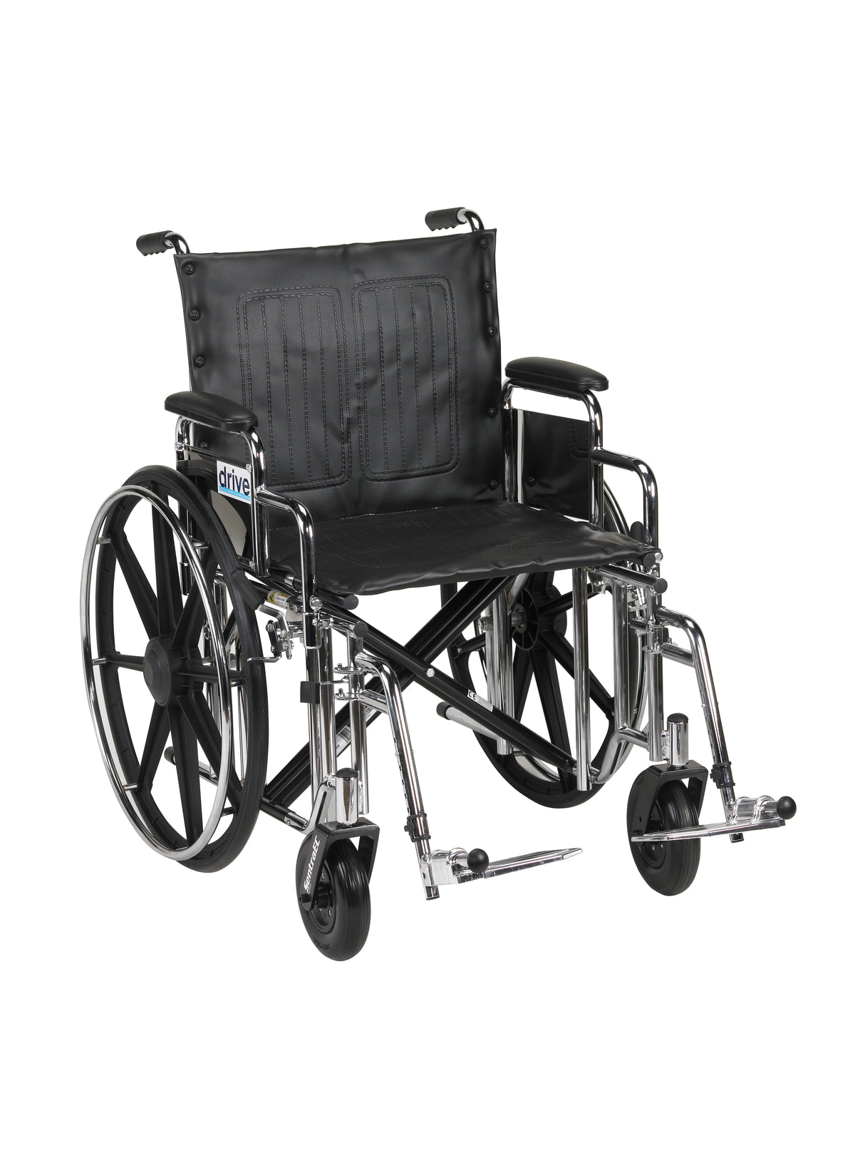 Fauteuil roulant Sentra extra robuste, accoudoirs de bureau amovibles, repose-pieds escamotables, siège de 20 po