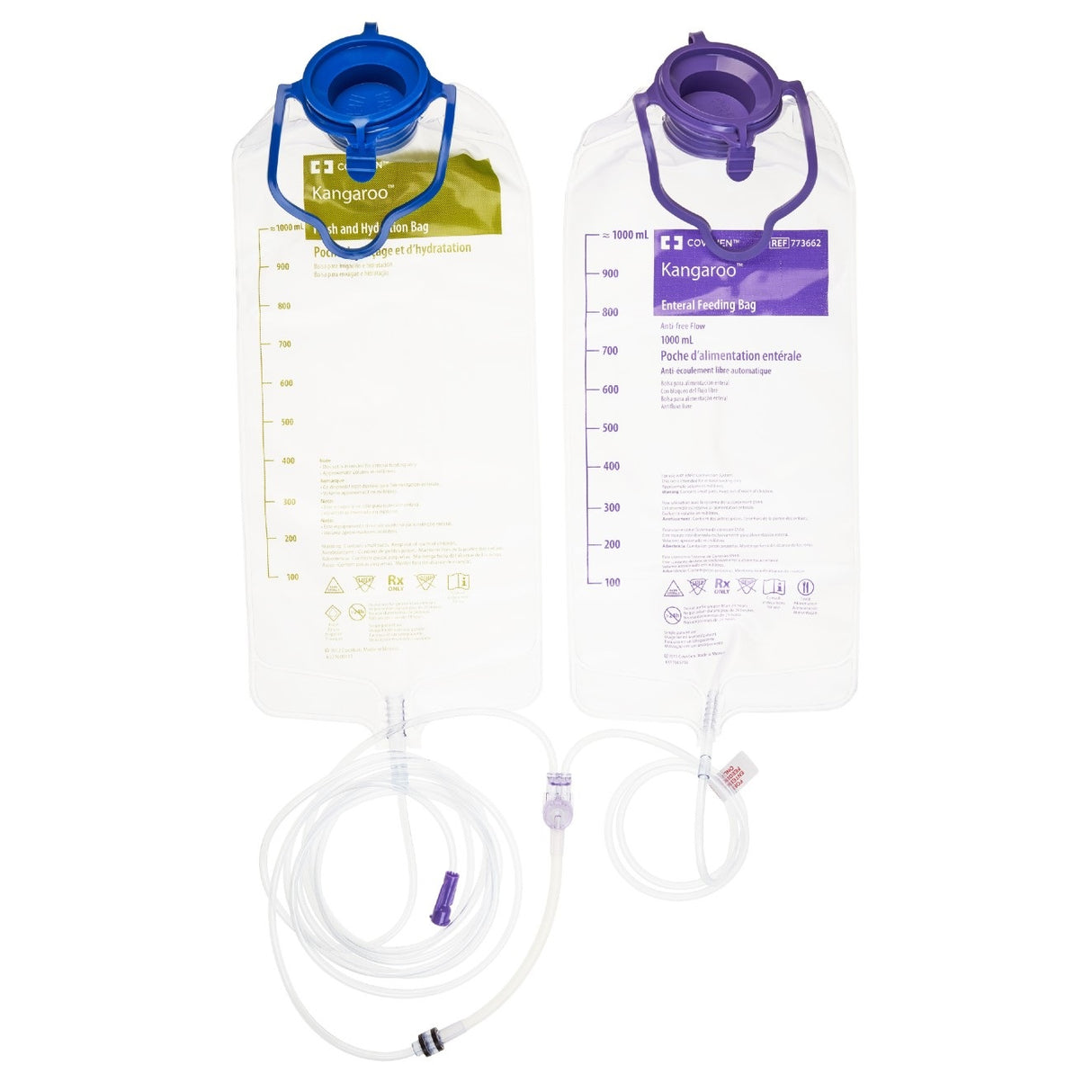 Kangaroo Epump 1000ml Feed Set With 1000ml Flush Bag