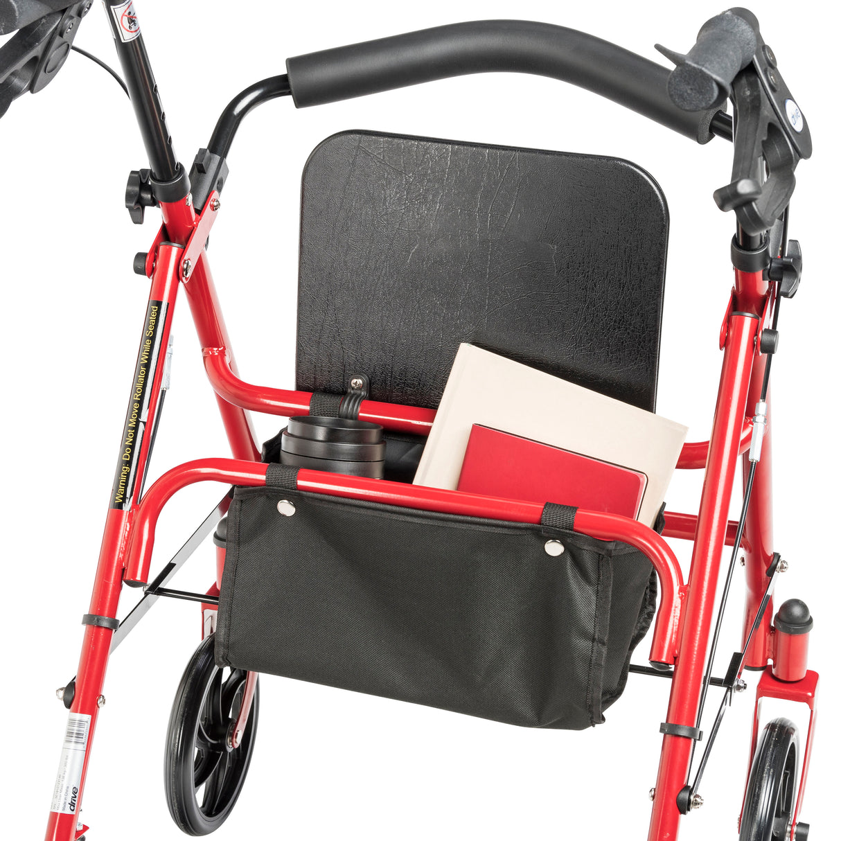 Four Wheel Rollator Rolling Walker with Fold Up Removable Back Support