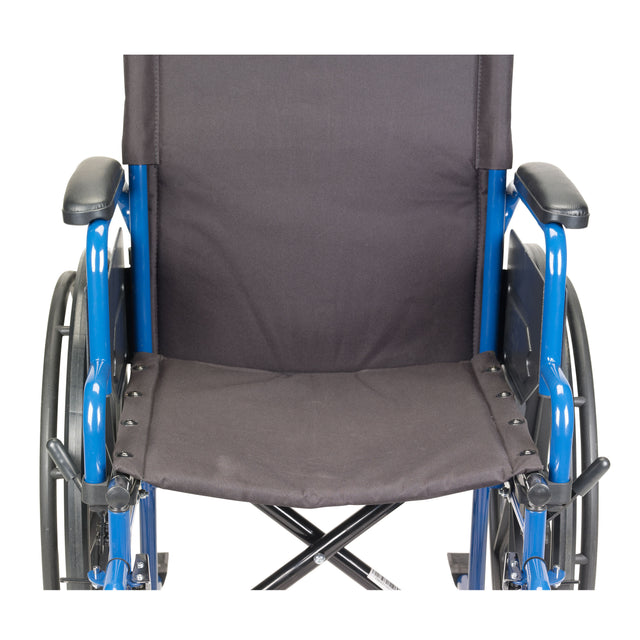 Blue Streak Wheelchair With Flip Back Desk Arms, Elevating Leg Rests, 18" Seat - BeHope