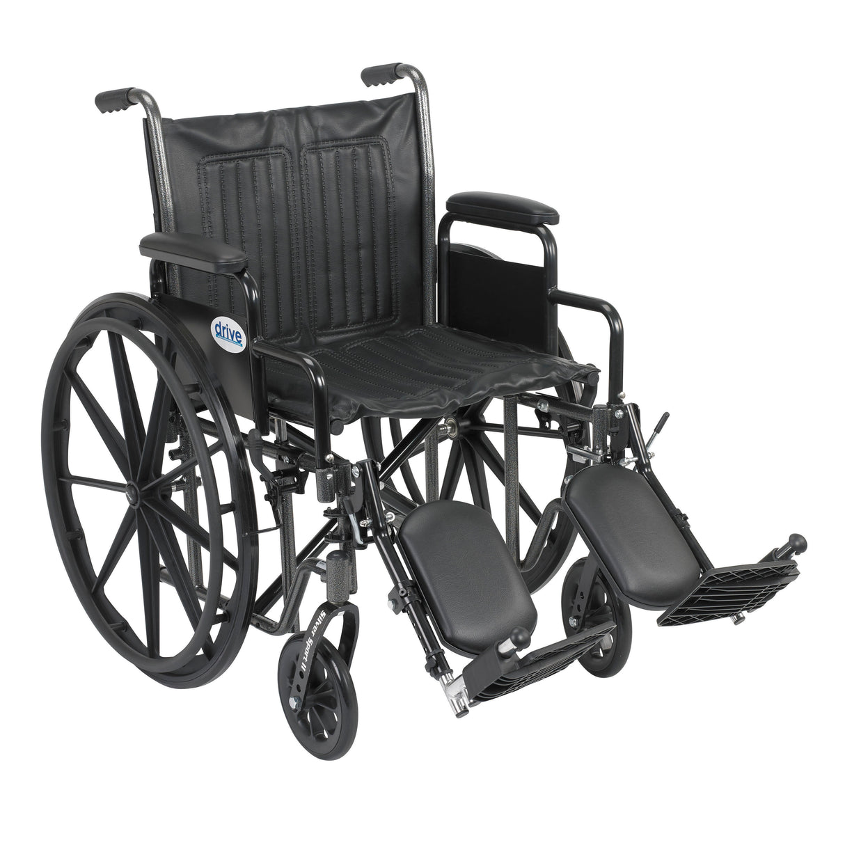 Silla de ruedas Silver Sport 2, brazos de escritorio desmontables, reposapiernas elevables, asiento de 20"