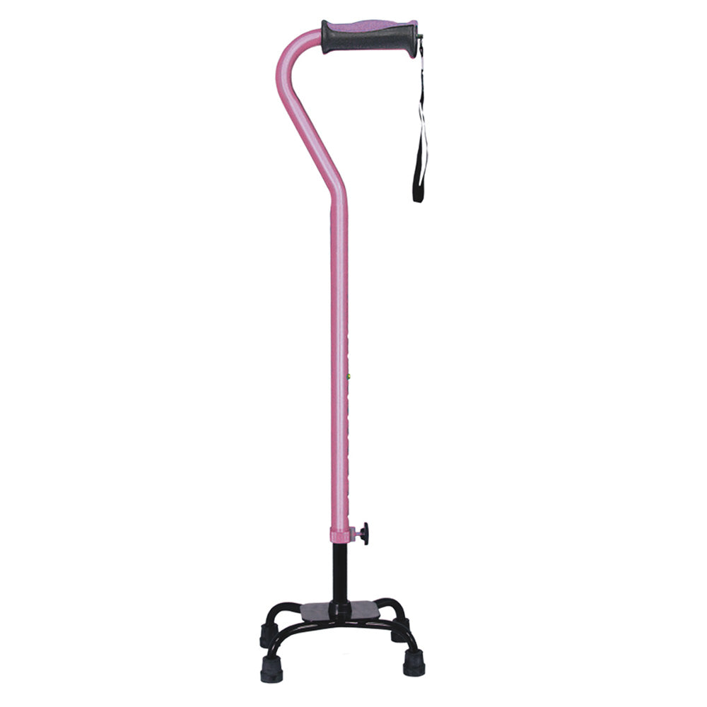 Adjustable Quad Cane for Right or Left Hand Use, Small Base