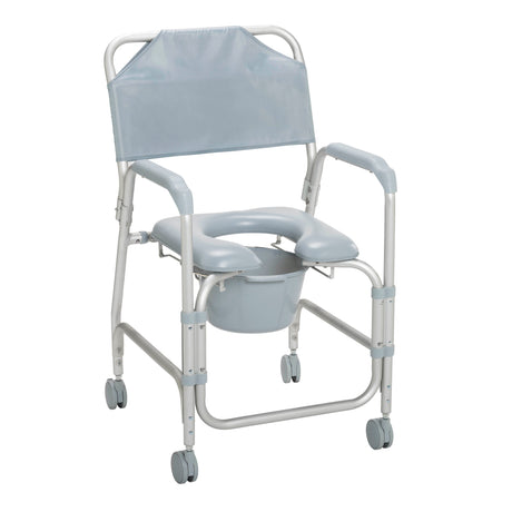 Chaise de douche percée légère et portable avec roulettes